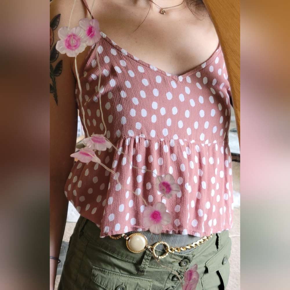 abercrombie and fitch polka dot tank top